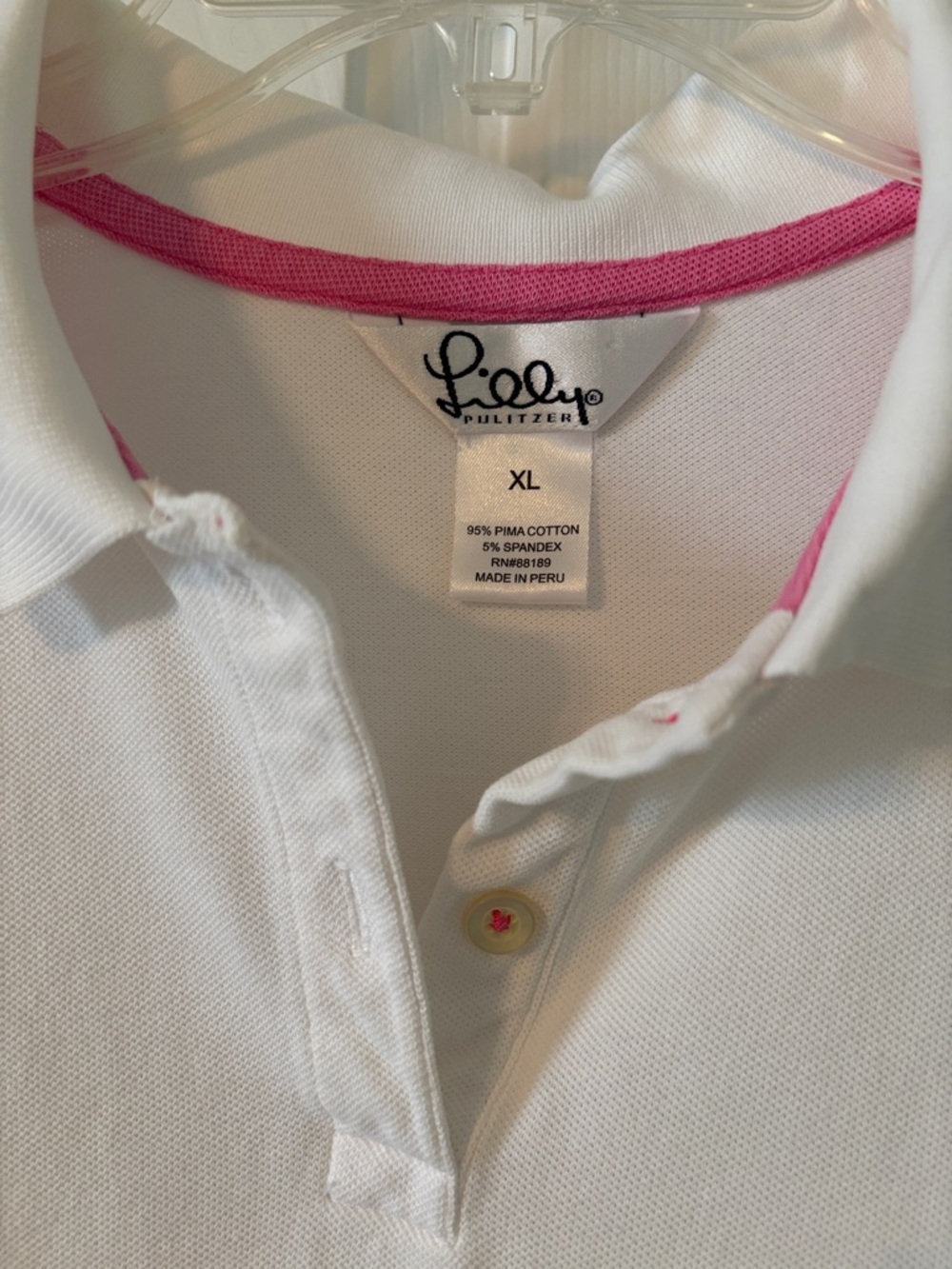Lilly Pulitzer White Polo with Pink Palm Embroidery - Picture 2 of 4